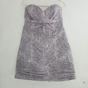 Nwt John Paul Ataker New York Metallick Lavender Layered Bandeau Mini Dress